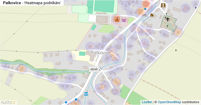Palkovice - mapa podnikání