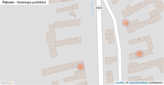 Palonín - mapa podnikání