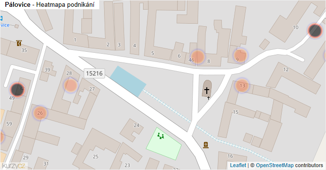 Pálovice - mapa podnikání