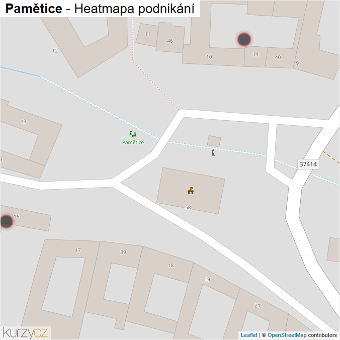 Mapa Pamětice - Firmy v obci.
