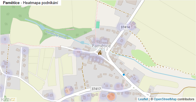 Pamětice - mapa podnikání