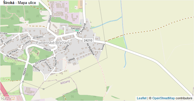 Široká - mapa ulice