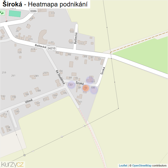 Mapa Široká - Firmy v ulici.