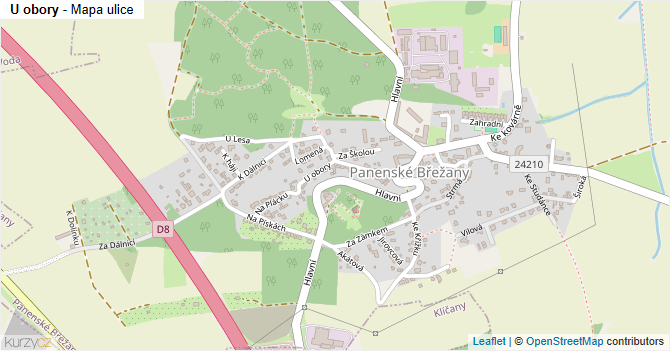 U obory - mapa ulice