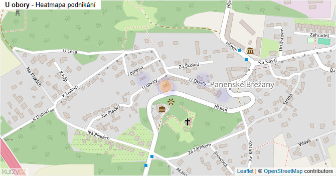 U obory - mapa podnikání