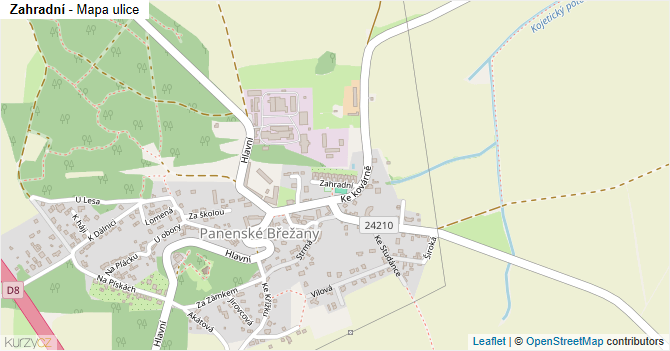 Zahradní - mapa ulice