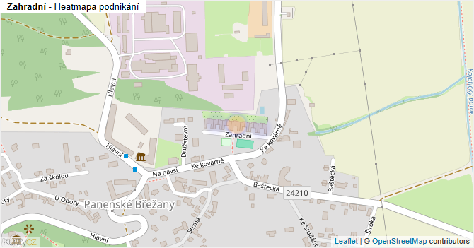 Zahradní - mapa podnikání