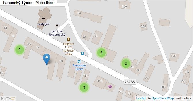 Panenský Týnec - mapa firem
