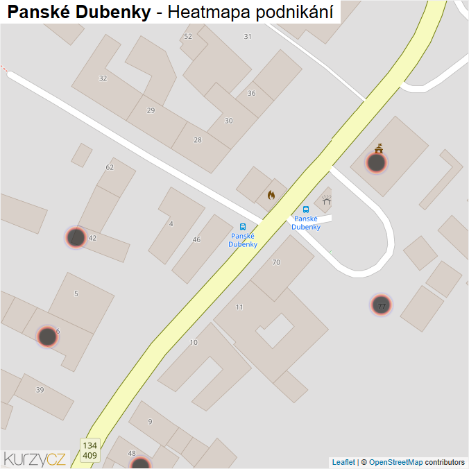 Mapa Panské Dubenky - Firmy v obci.