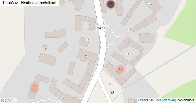 Paračov - mapa podnikání