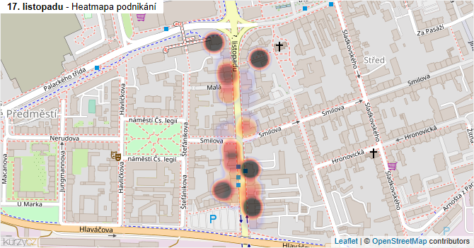 17. listopadu - mapa podnikání