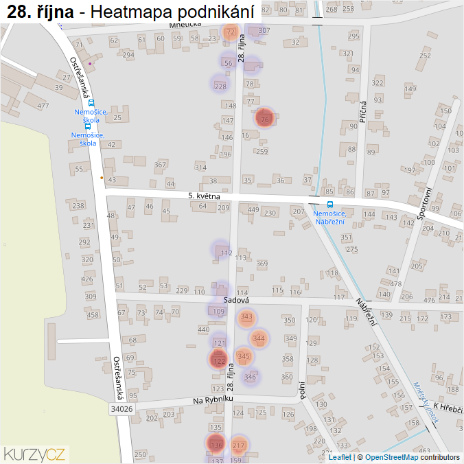 Mapa 28. října - Firmy v ulici.