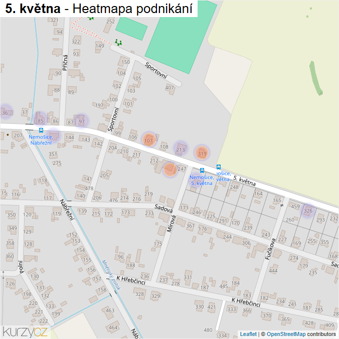 Mapa 5. května - Firmy v ulici.