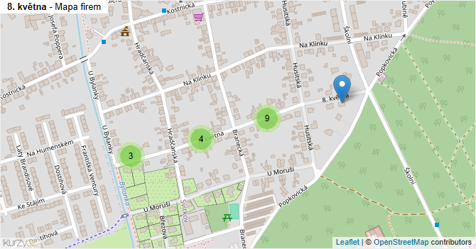 8. května - mapa firem