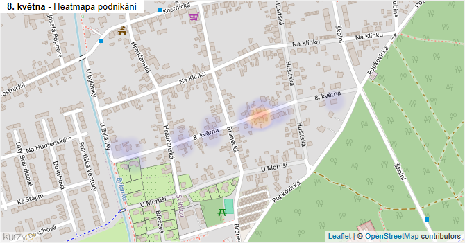 8. května - mapa podnikání