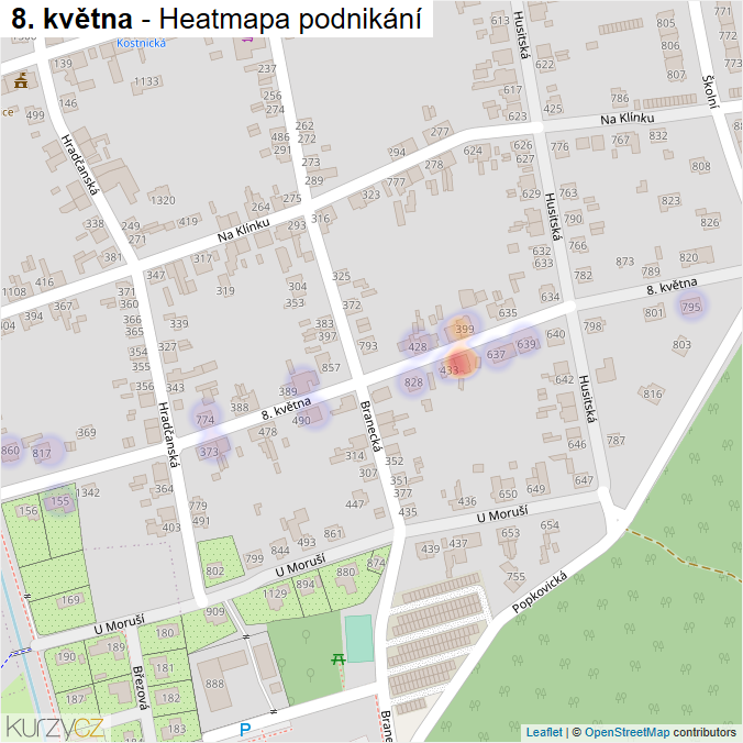 Mapa 8. května - Firmy v ulici.