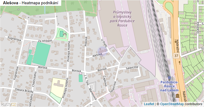 Alešova - mapa podnikání