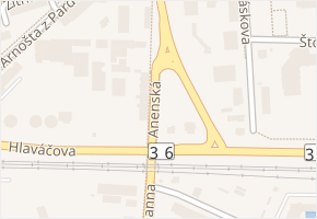 Anenská v obci Pardubice - mapa ulice