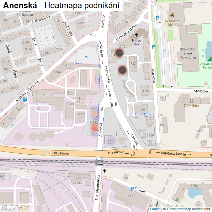 Mapa Anenská - Firmy v ulici.
