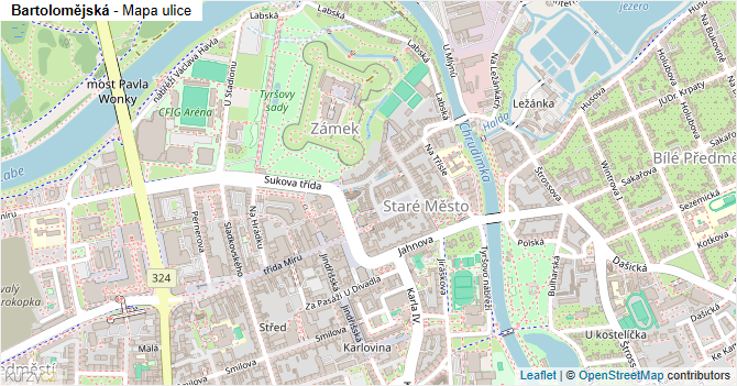 Bartolomějská - mapa ulice