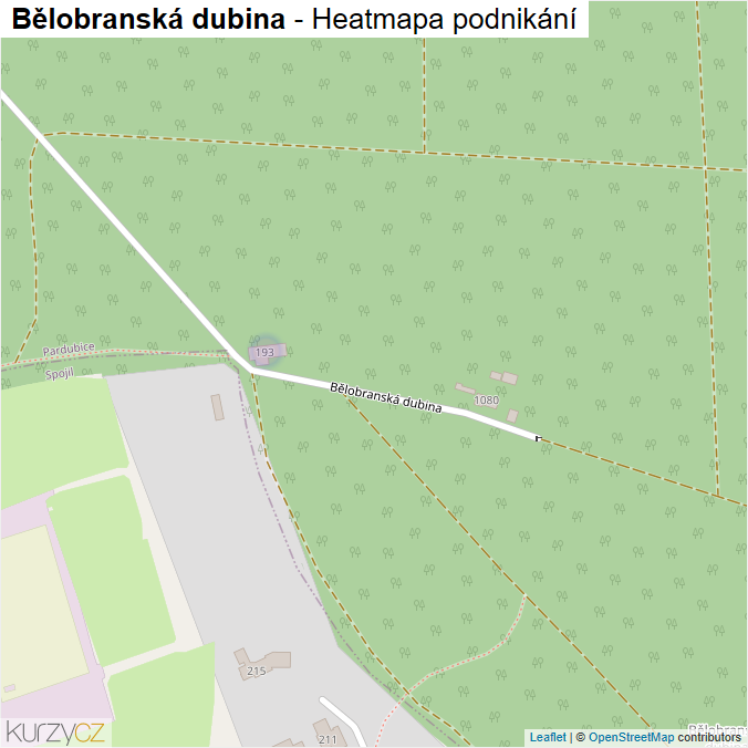 Mapa Bělobranská dubina - Firmy v ulici.