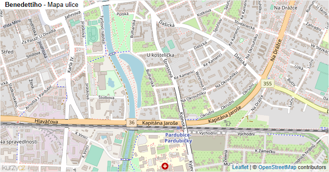 Benedettiho - mapa ulice