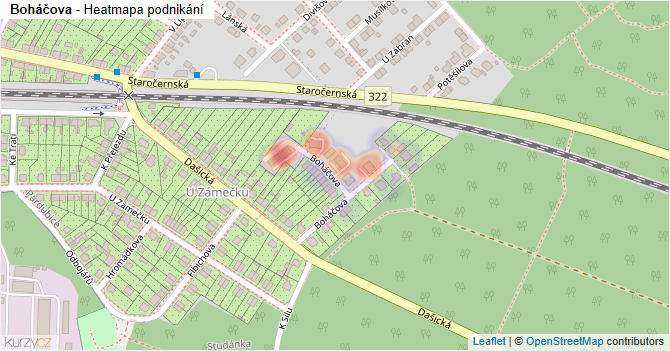 Boháčova - mapa podnikání