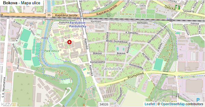 Bokova - mapa ulice