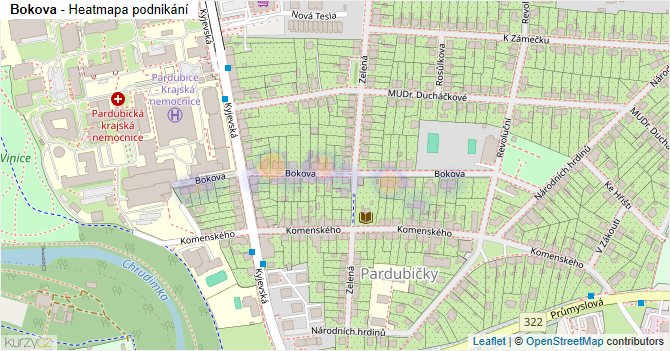 Bokova - mapa podnikání