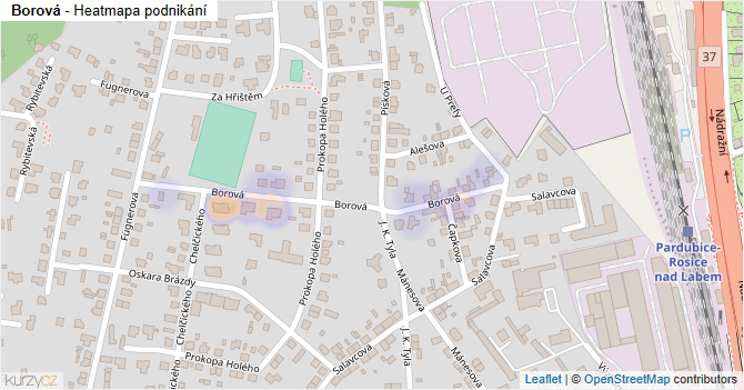 Borová - mapa podnikání