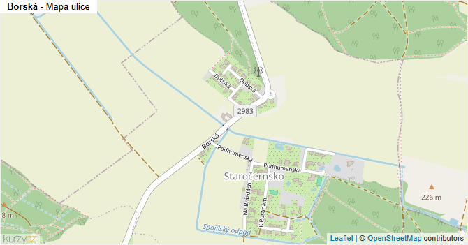 Borská - mapa ulice