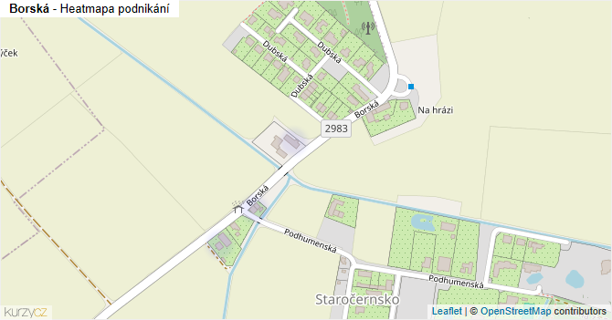 Borská - mapa podnikání