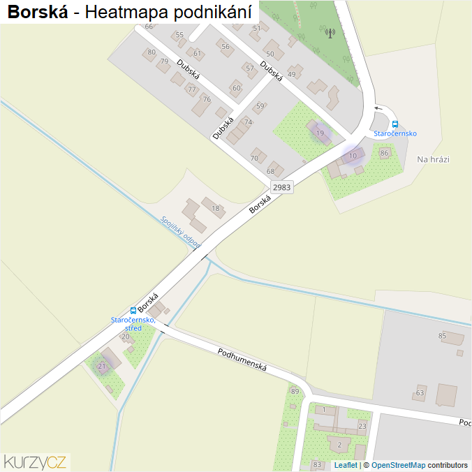 Mapa Borská - Firmy v ulici.
