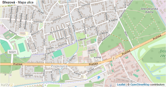 Březová - mapa ulice
