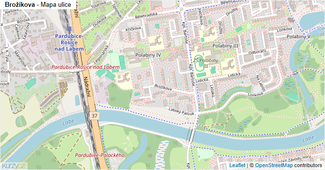 Brožíkova - mapa ulice