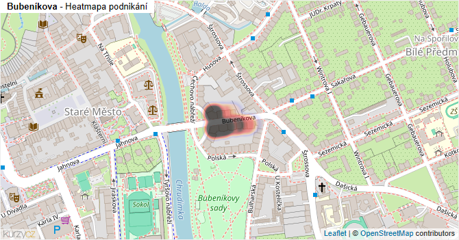 Bubeníkova - mapa podnikání
