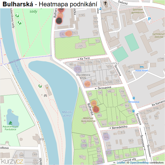Mapa Bulharská - Firmy v ulici.