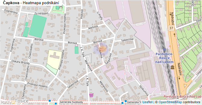 Čapkova - mapa podnikání