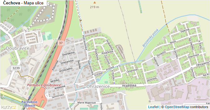 Čechova - mapa ulice