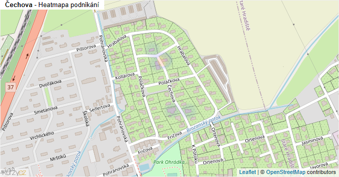 Čechova - mapa podnikání