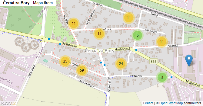 Černá za Bory - mapa firem
