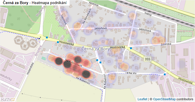 Černá za Bory - mapa podnikání