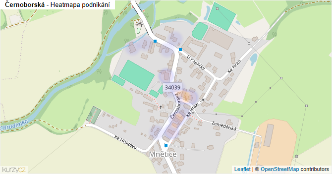 Černoborská - mapa podnikání