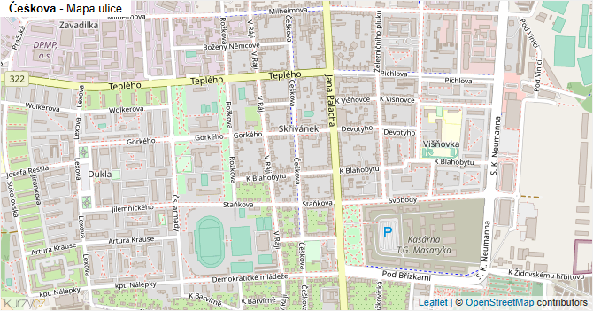 Češkova - mapa ulice