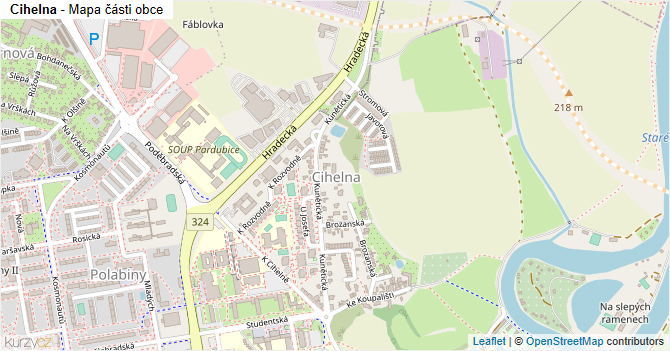 Cihelna - mapa části obce