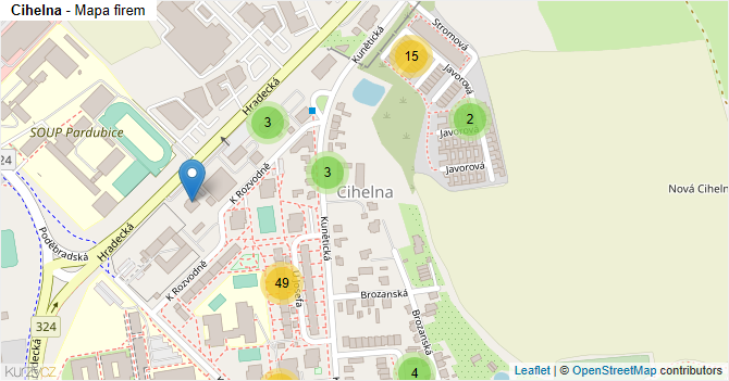 Cihelna - mapa firem