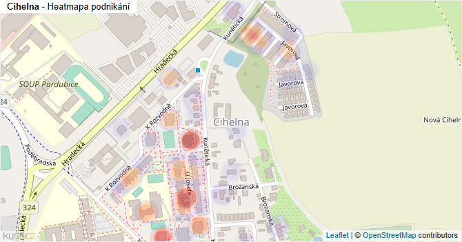 Cihelna - mapa podnikání