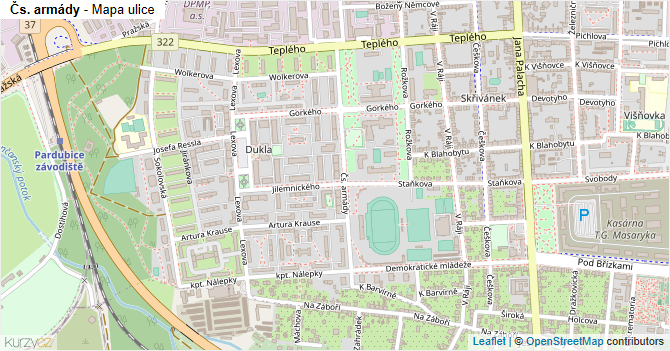 Čs. armády - mapa ulice