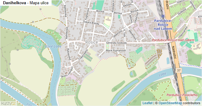 Danihelkova - mapa ulice