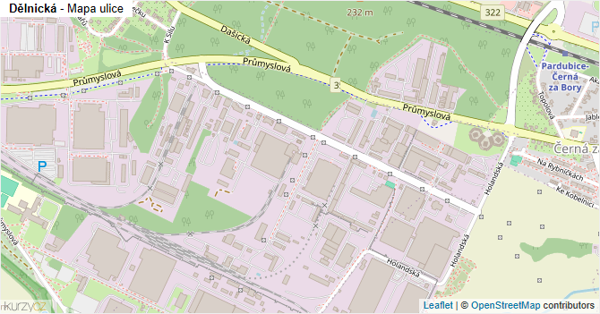 Dělnická - mapa ulice